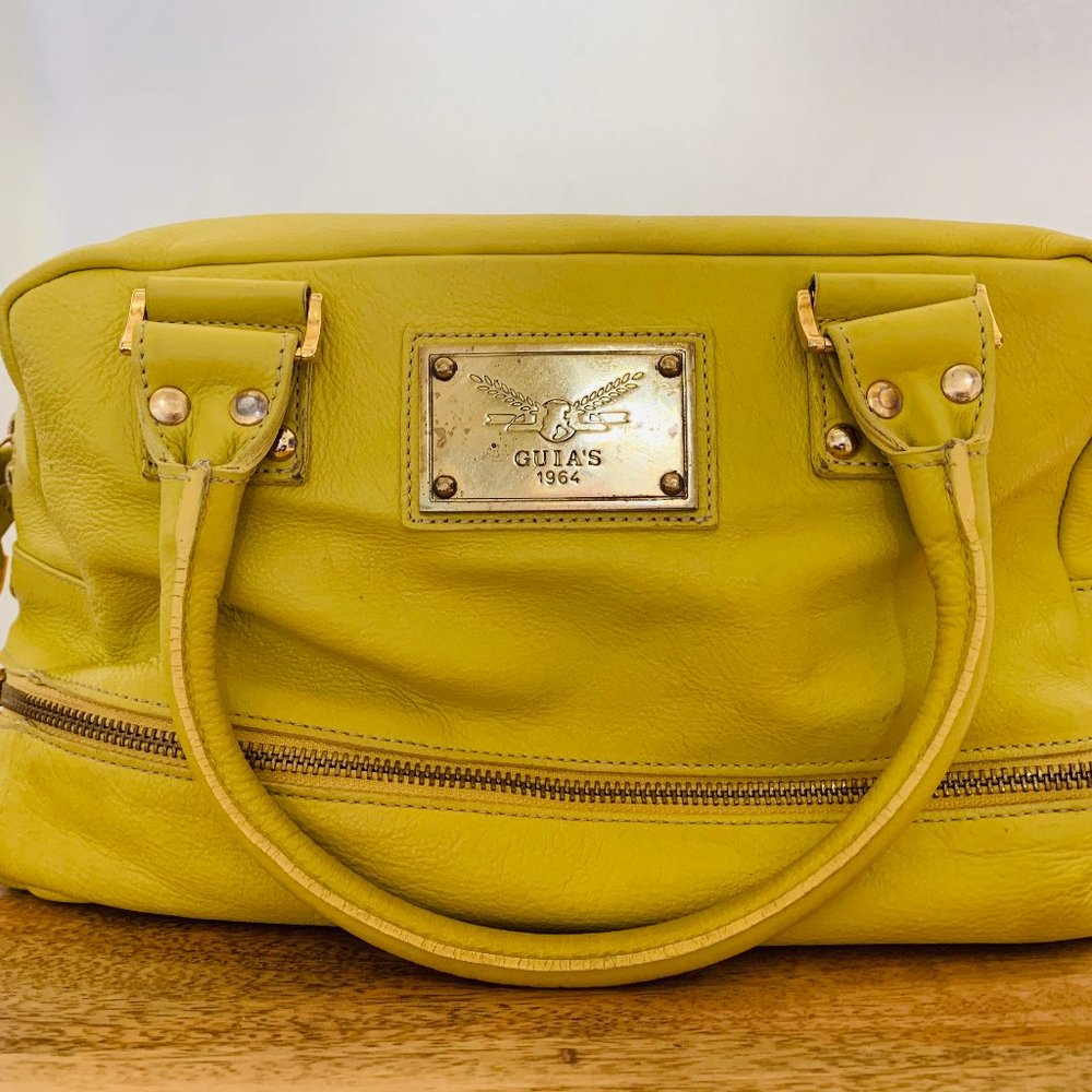 Guia’s Italian Leather Chartreuse Yellow Satchel